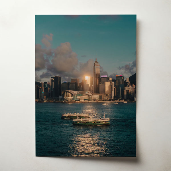 Golden hour ferries, photograph by Josh Lin