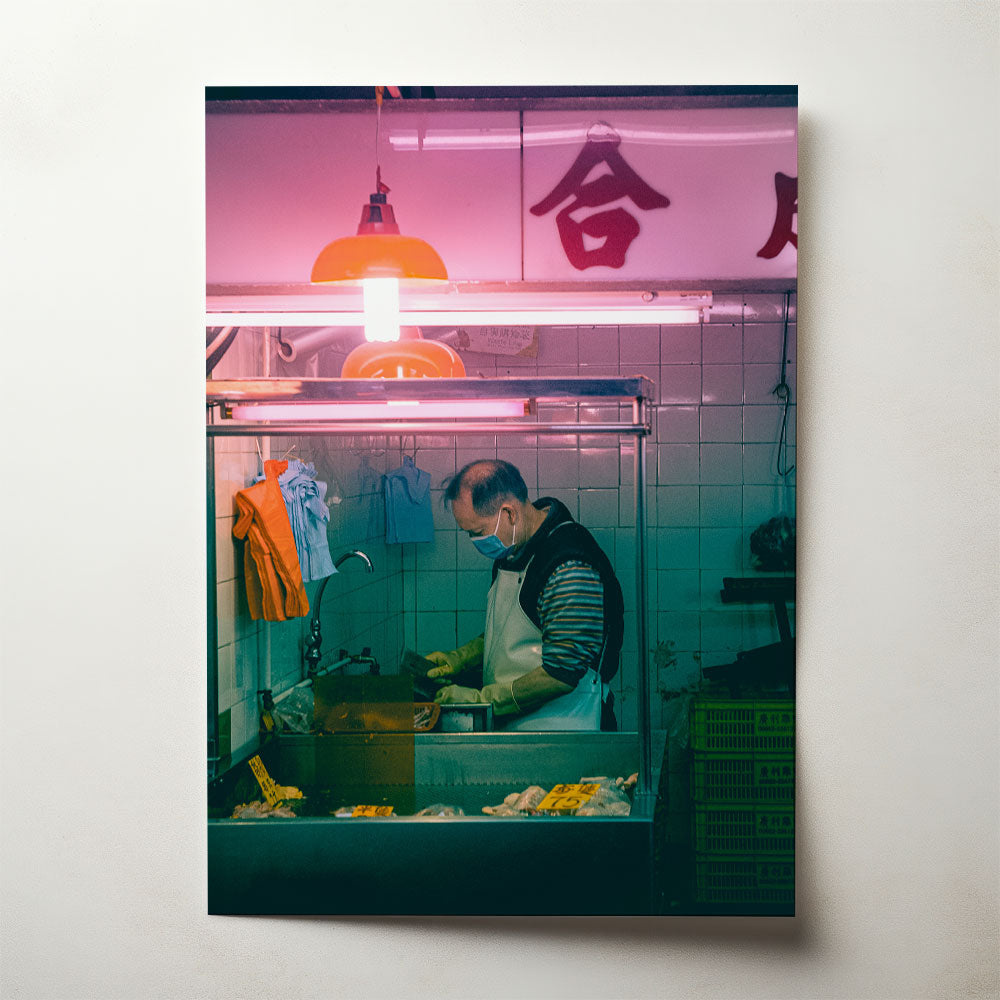 Neon Wet Market, photograph by Billy Ha